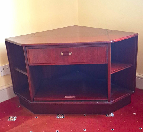 Brown wood corner - stand, 1